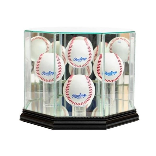 Perfect Cases Perfect Cases 4BSB-B Octagon 4 Baseball Display Case; Black 4BSB-B